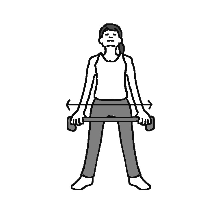 タイツを両手でつかみ、腰の位置までタイツを下ろす女性のイラスト