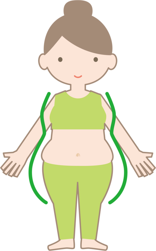 「皮下脂肪型肥満」の洋ナシ体形が女性には多い（イラスト／ピクスタ）