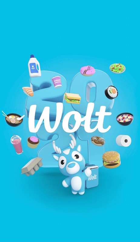 アプリ「Wolt」のトップ画面