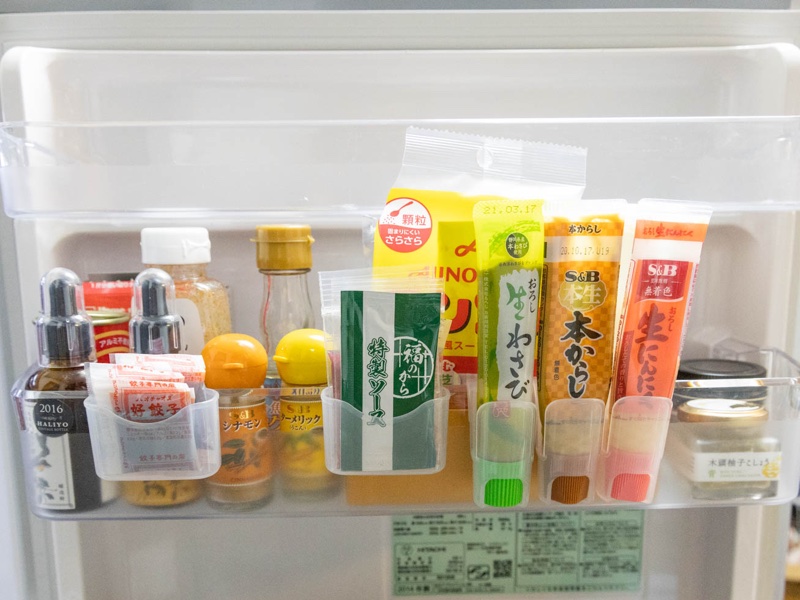 冷蔵庫のサイドポケットの収納イメージ