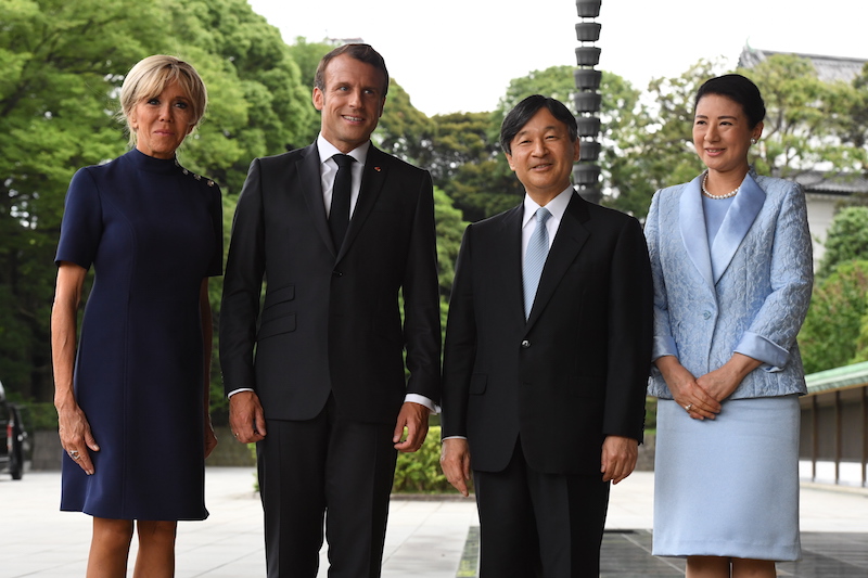 2019年6月、マクロン仏大統領夫妻と会談した天皇皇后両陛下
