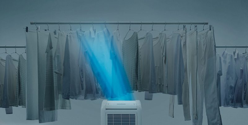 三菱電機『衣類乾燥除湿機サラリ　MJ-M120TX』の衣類乾燥イメージ