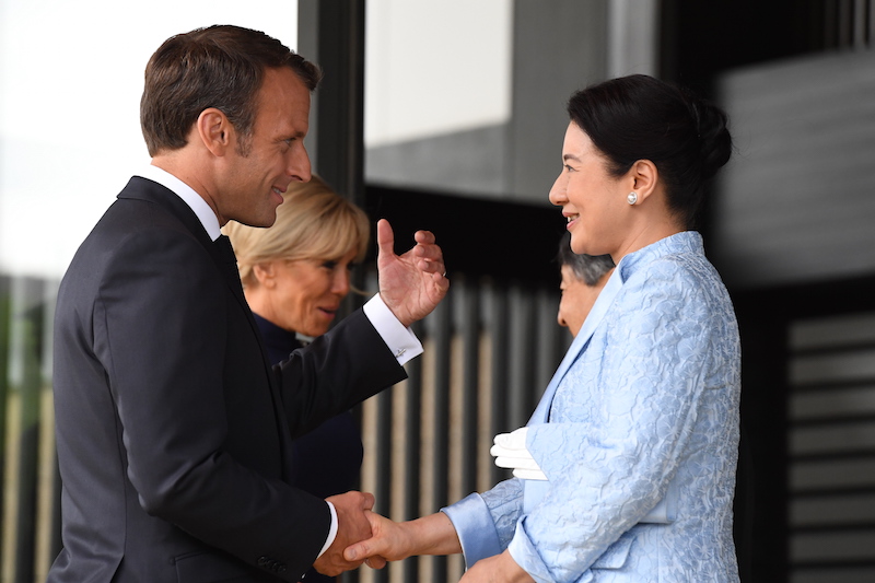 2019年6月27日、マクロン仏大統領とブリジット夫人とのご会談、昼食会でおもてなしをされた天皇陛下と雅子さま