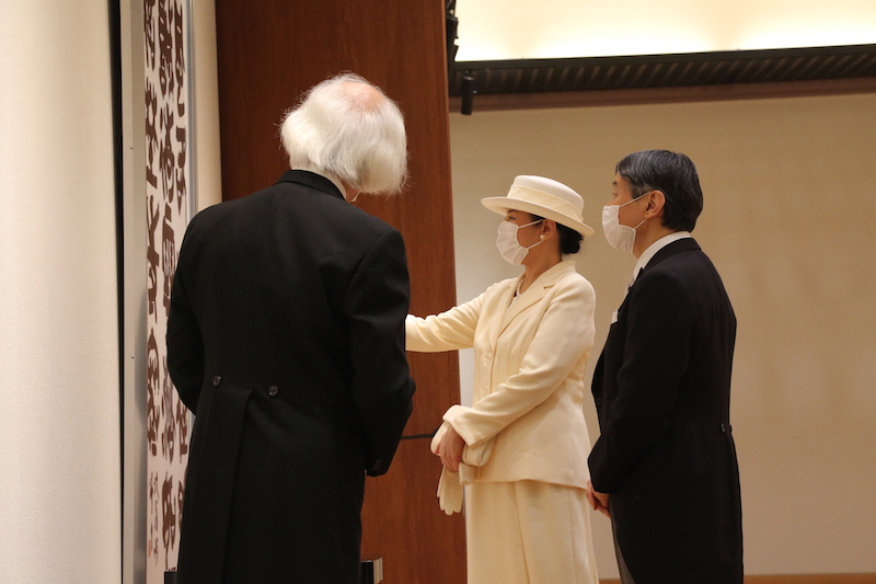 6月20日、東京都台東区の日本芸術院会館で開かれた「第78回日本芸術院授賞式」にご出席の天皇皇后両陛下