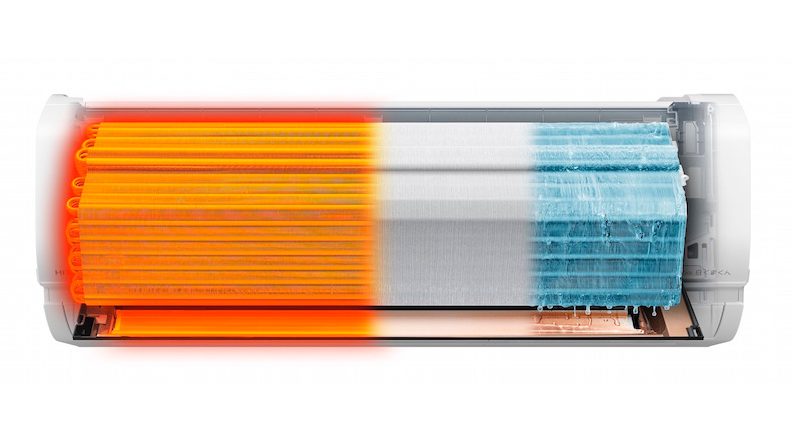 日立ジョンソンコントロールズ空調『日立ルームエアコン　白くまくん　プレミアムXシリーズ』の凍結洗浄や除菌ヒートプラス機能のメージ