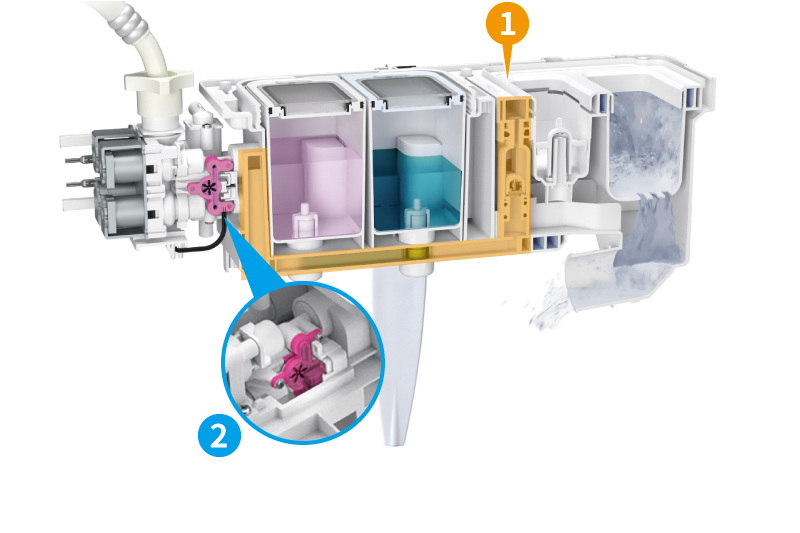 シャープ『ドラム式洗濯乾燥機　ES-W114』の自動洗浄機能のイメージ図