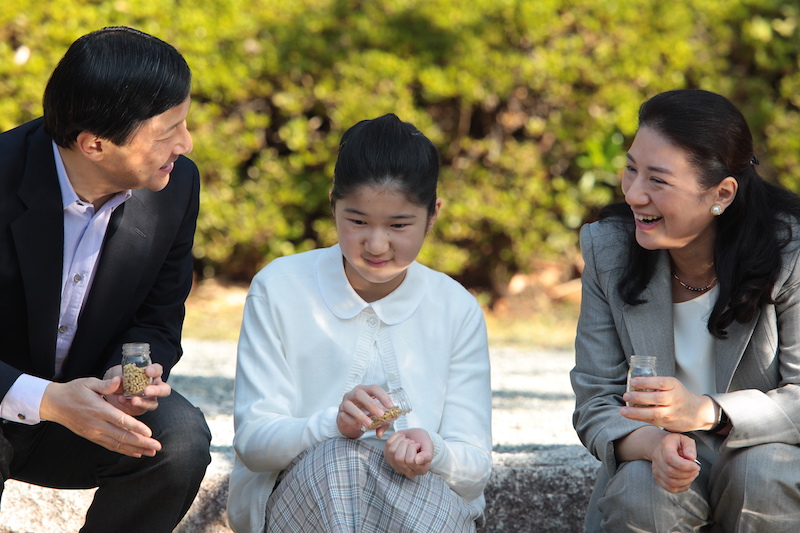 2012年11月に葉山でご静養される天皇皇后両陛下と愛子さま
