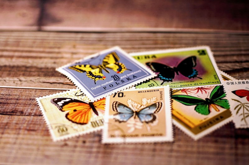 蝶の柄の切手
