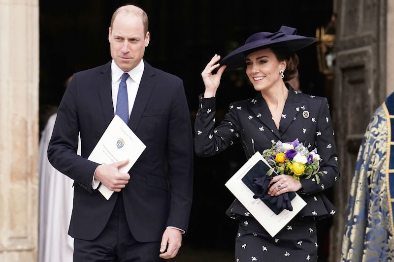 2023年3月13日、英国王室がウェストミンスター寺院で催された連邦の祭典であるコモンウェルスデーの礼拝に出席したウィリアム皇太子とキャサリン妃