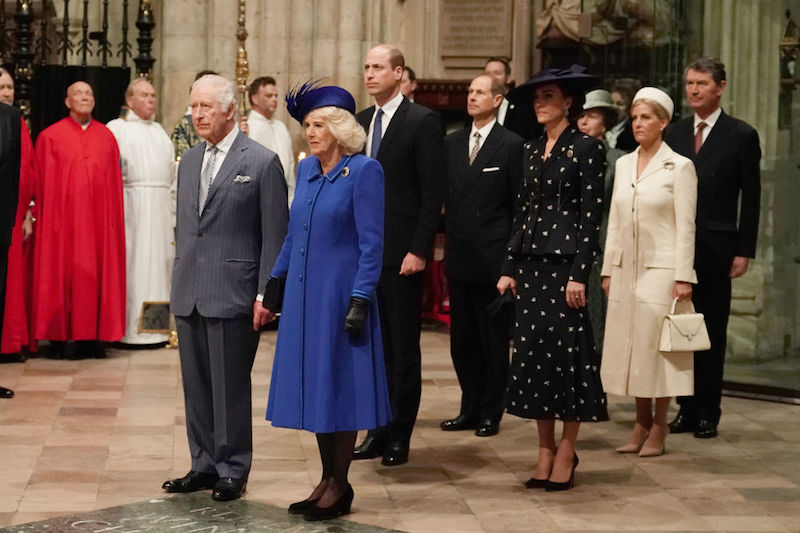 2023年3月13日、英国王室がウェストミンスター寺院で催された連邦の祭典であるコモンウェルスデーの礼拝に出席したウィリアム皇太子とキャサリン妃