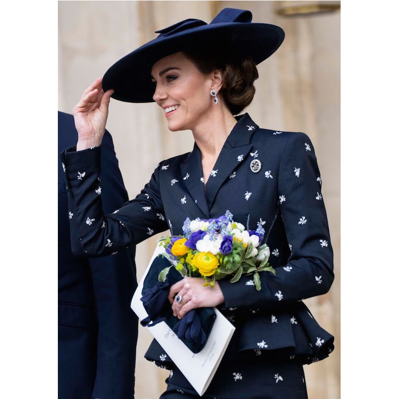 2023年3月13日、英国王室がウェストミンスター寺院で催された連邦の祭典であるコモンウェルスデーの礼拝に出席したキャサリン妃
