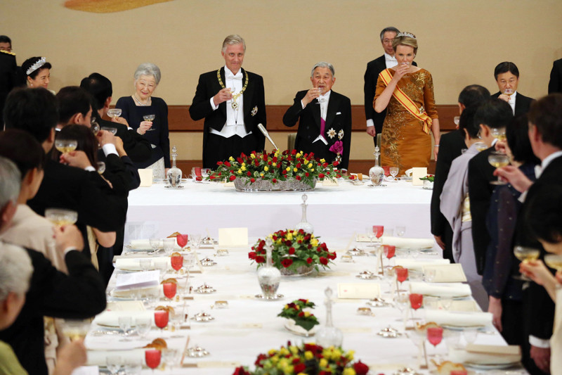 フィリップ国王とマチルド王妃を迎えた宮中晩餐会（2016年10月11日、Ph／JMPA）