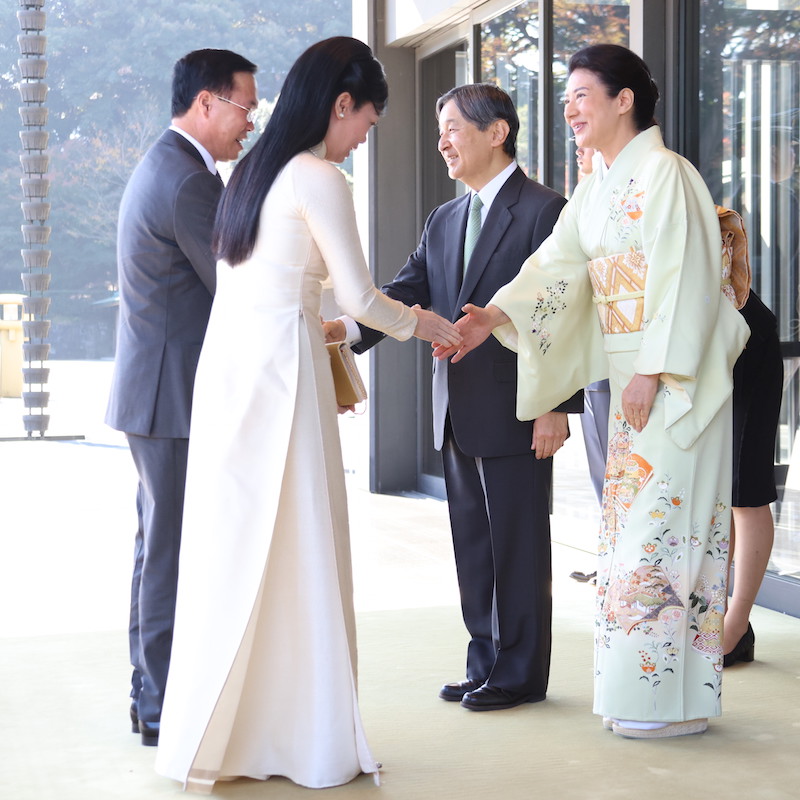 2023年11月28日、来日したベトナムのボー・バン・トゥオン国家主席夫妻とご会見の天皇皇后両陛下