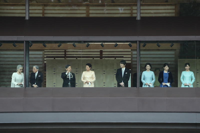 2020年の一般参賀にご出席の天皇皇后両陛下と上皇ご夫妻と秋篠宮家の方々