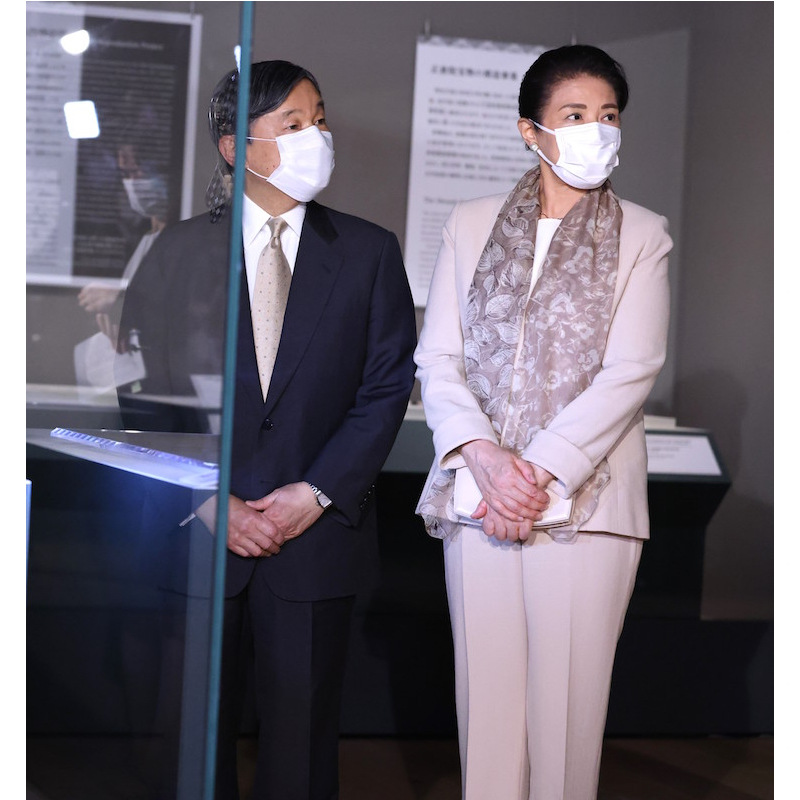 2024年1月23日、東京渋谷区の明治神宮ミュージアムをご訪問の天皇皇后両陛下