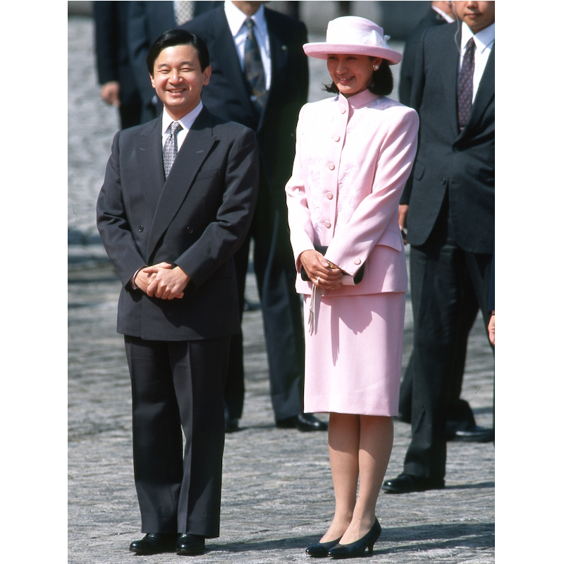 1996年4月、来日したビル・クリントン米大統領（当時）の歓迎式典にご出席のの天皇皇后両陛下