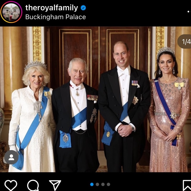 チャールズ国王とキャサリン皇太子妃が2人でランチをとったという報道も（イギリス王室公式インスタグラムより）