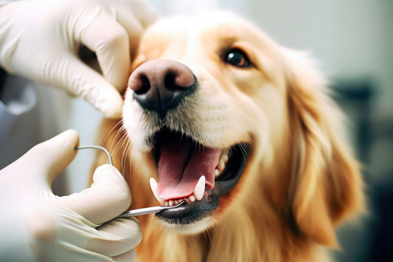 犬の歯周病の手術では歯と歯肉（歯ぐき）の間に付着した歯石を除去（Ph／イメージマート）